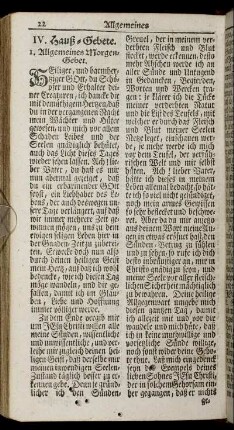 IV. Hauß-Gebete.