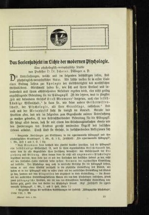 ¬Das¬ Seelensubjekt im Lichte der modernen Psychologie : eine psychologisch-metaphysische Studie