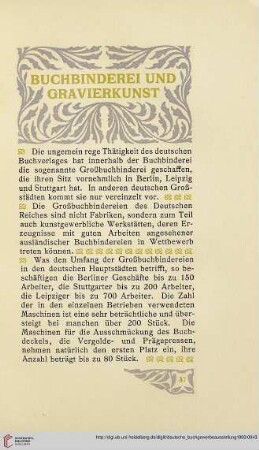 Buchbinderei und Gravierkunst