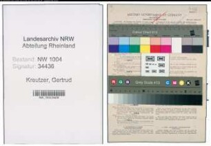 Entnazifizierung Gertrud Kreutzer , geb. 19.10.1920 (Putzfrau)