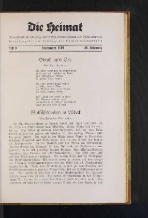 Obend up'n See. Von Emil Hecker.