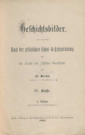 Geschichtsbilder : IV. Klasse