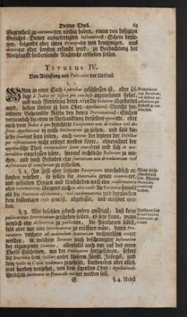 Titulus IV. Von Abfassung und Publication der Urtheil