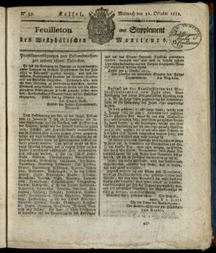 No. 85, Mittwoch den 21. Oktober 1812
