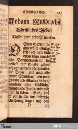 Johann Rußbrochs Christliches Gebet
