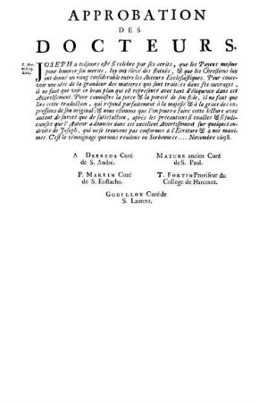 Approbation des Docteurs