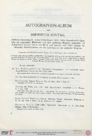 Autographen-Album der Henriette Sontag (Nr. 63-19)