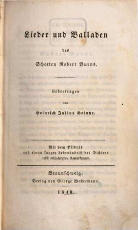 Lieder und Balladen