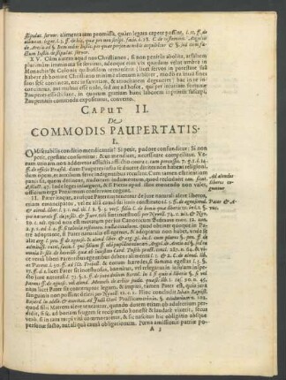 Caput II. De Commodis Paupertatis.