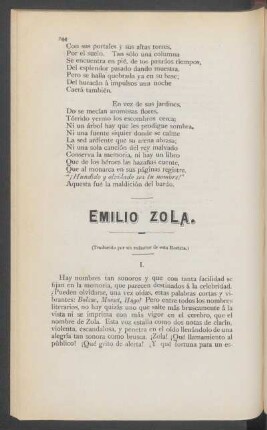 Emilio Zola. : (Traducido por un redactor de este revista.)