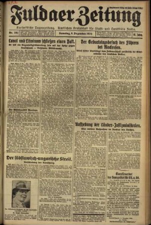 Ausgabe vom Samstag, den 08. Dezember 1934.