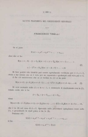 Alcune proprietà dei coefficienti binomiali.