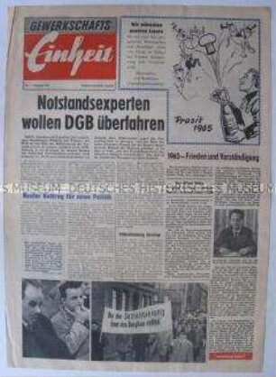 Propagandazeitung aus der DDR für die Gewerkschafter in der Bundesrepublik u.a. zu den geplanten Notstandsgesetzen