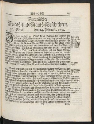 30. Stuck. den 24. Februarii. 1735