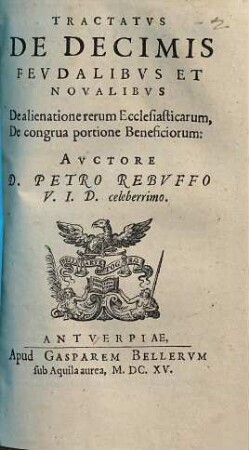 Tractatus de Decimis feudalibus & novalibus