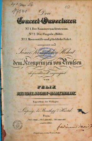 Drei Concert-Ouverturen, 1. Der Sommernachtstraum