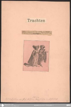 [Costüme aus dem 16. und 17. Jahrhundert, sowie aus dem Mittelalter : zum Künstlerfest des Malkasten zu Düsseldorf am 14. Februar 1852 ; Aschenbrödels Hochzeit]