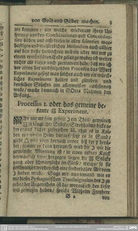 Processus 1. oder das gemeine bekante [...] Experiment