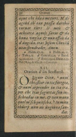 XII. Oratiun d' ün Scuffurto.