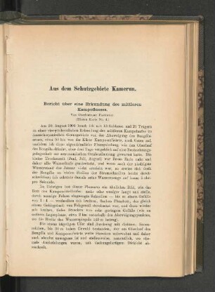 Bericht über eine Erkundung des mittleren Kampoflusses.