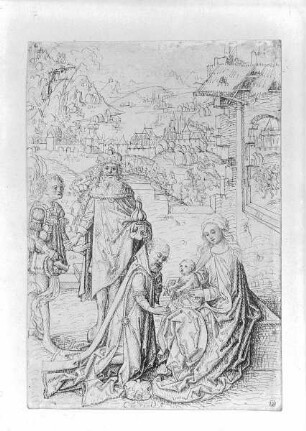 Vorderseite: Anbetung des Christuskindes durch die drei Könige