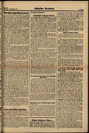 Zweite Ausgabe vom Mittwoch, den 26. Februar 1941.