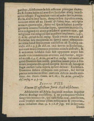 Sectio VIII. Finem & effectum Iuris Asyli absolvens.