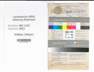 Entnazifizierung Wilhelm Wittfeld , geb. 20.10.1922 (Polizeibeamter)