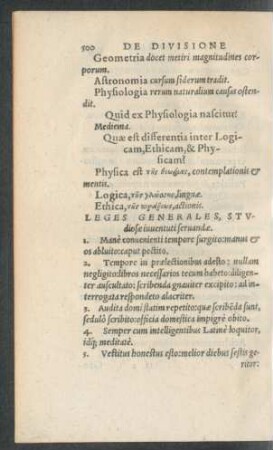 Leges Generales, Studiosae iuventuti servandae.