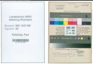 Entnazifizierung Paul Kolodziej , geb. 24.08.1899 (Schichtmeister)