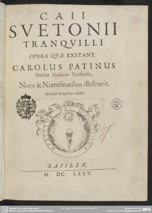 Caii Svetonii Tranqvilli Opera Qvae Exstant