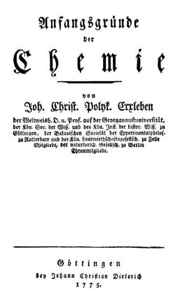 Anfangsgründe der Chemie
