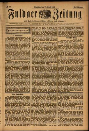 Erste Ausgabe vom Samstag, den 11. April 1896.