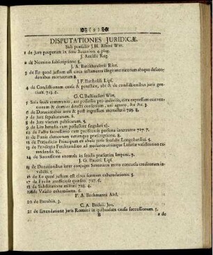 Disputationes Juridicæ.