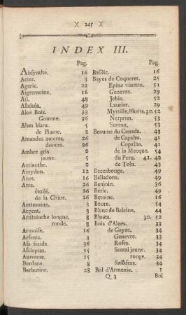 Index III.