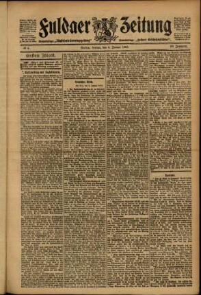 Erste Ausgabe vom Freitag, den 05. Januar 1906.