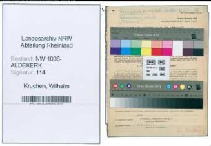 Entnazifizierung Wilhelm Kruchen , geb. 30.03.1889 (Rektor)