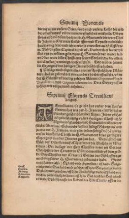 Septimii Florentis Tertulliani Zeugniß.