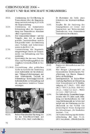 Chronologie 2006 – Stadt und Raumschaft Schramberg.