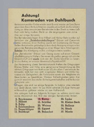 "Achtung! Kameraden von Dahlbusch!"