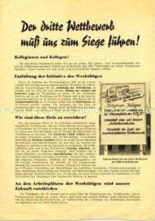Aufruf des FDGB-Berlin zur Erfüllung des Wirtschaftsplanes 1950