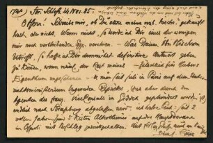 Postkarte vom 14.11.1885