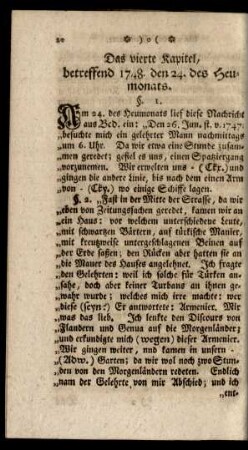 Das vierte Kapitel, betreffend 1748. den 24. des Heumonats