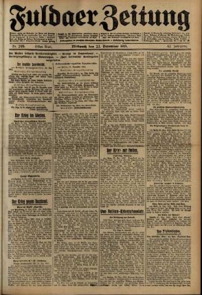 Erste Ausgabe vom Mittwoch, den 22. Dezember 1915.