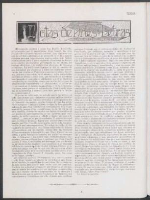 Notas de artes y letras