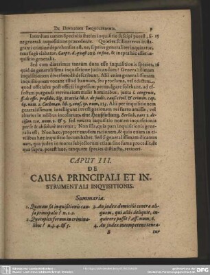 Caput III. De Causa Principali Et Instrumentali Inquisitionis