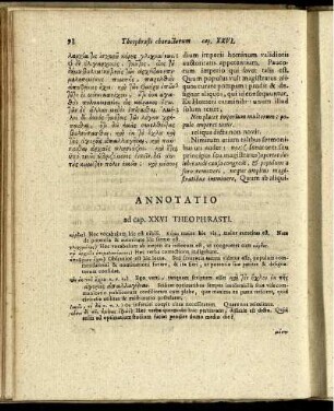 Annotatio ad Cap. XXVI Theophrasti.