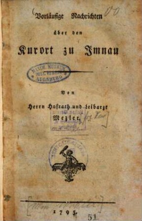 Vorläufige Nachrichten über den Kurort zu Imnau