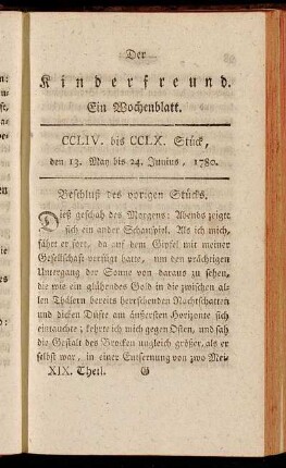 CCLIV. bis CCLX. Stück, den 13. May bis 24. Junius, 1780