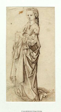 Die Heilige Magdalena, nach links gewendet stehend